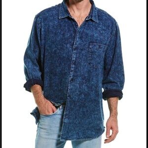 Tommy Bahama Long Sleeve Indigo Beach Camp Shirt